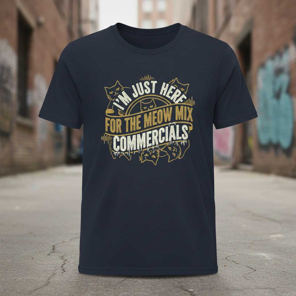 Im Just Here For The Meow Mix Commercials Vintage T-Shirt, Funny Tee Merch