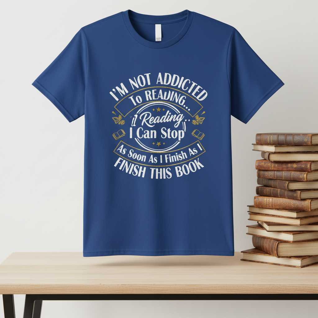 Im Not Addicted To Reading I Can Stop As Soon As I Finish This Book Vintage T-Shirt Funny Tee Present
