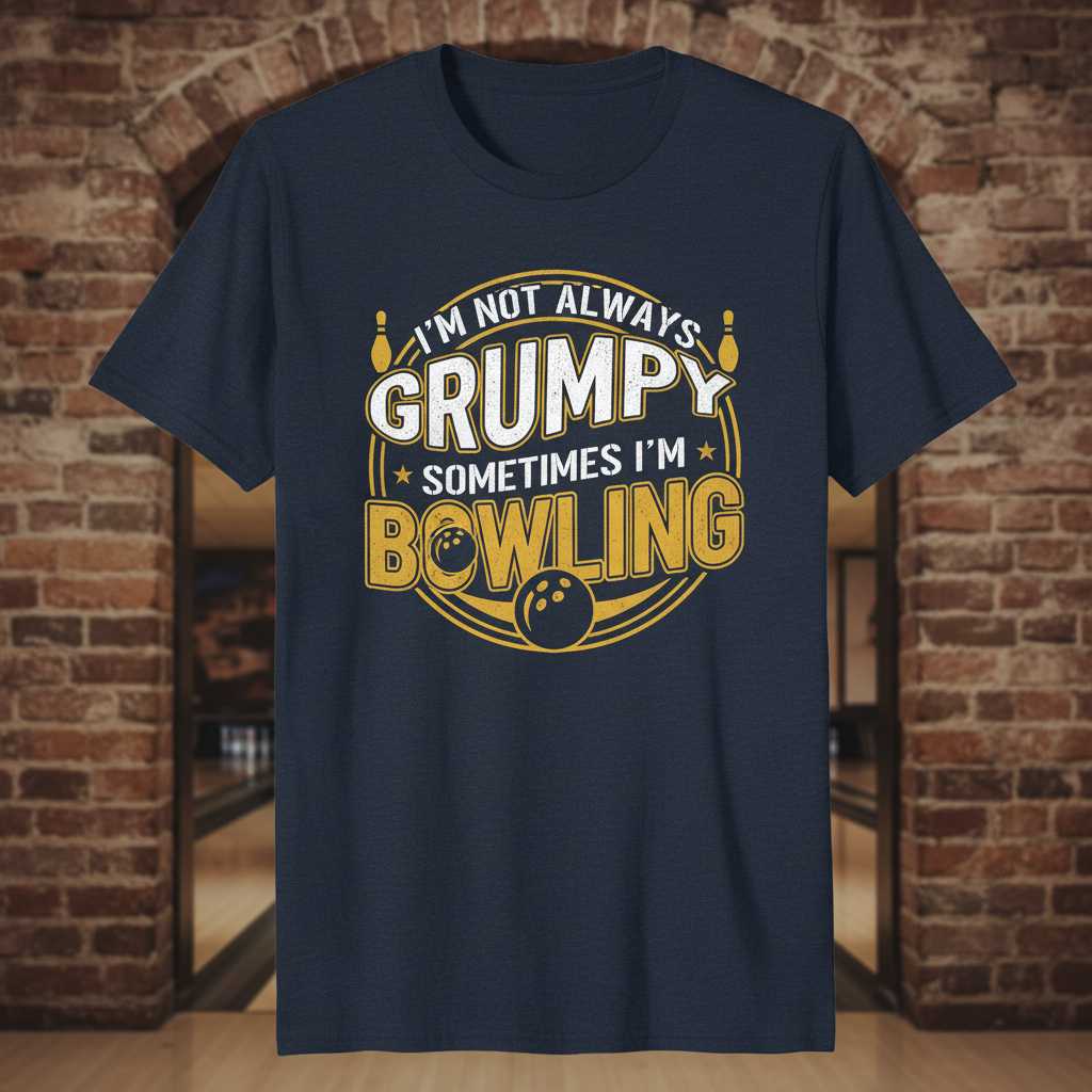 Im Not Always Grumpy Sometimes Im Bowling Vintage T-Shirt, Funny Tee Idea