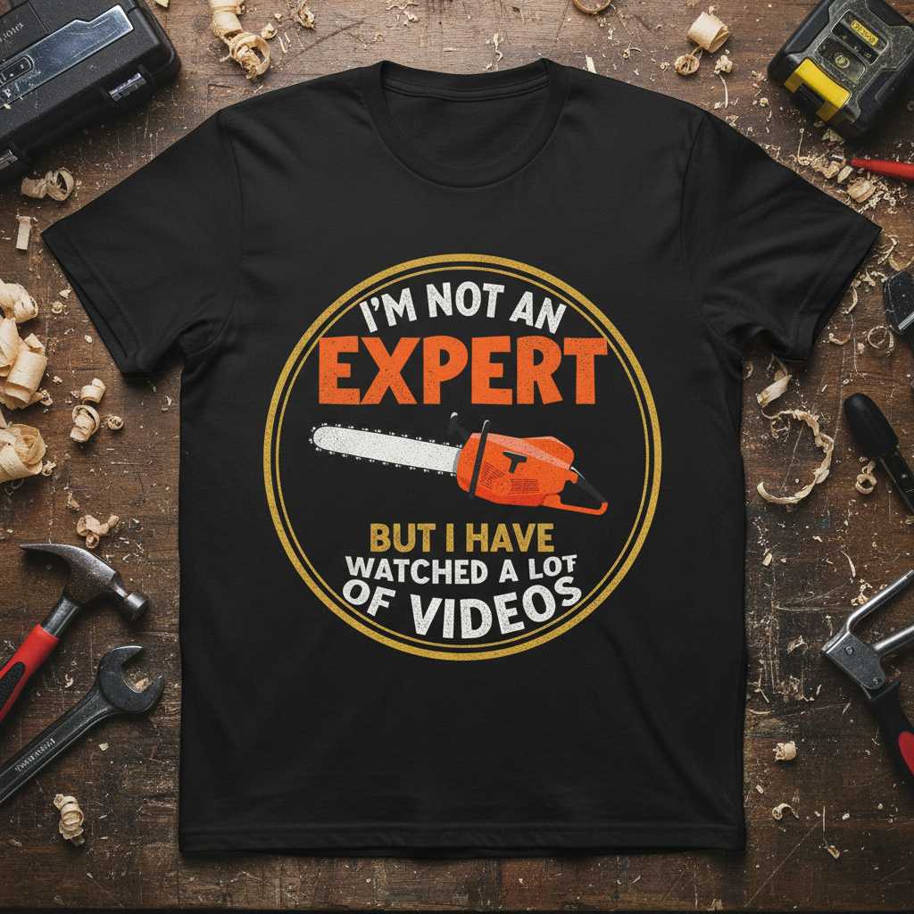 Im Not An Expert But I Have Watched A Lot Of Videos Vintage Chainsaw T-Shirt Funny Tee