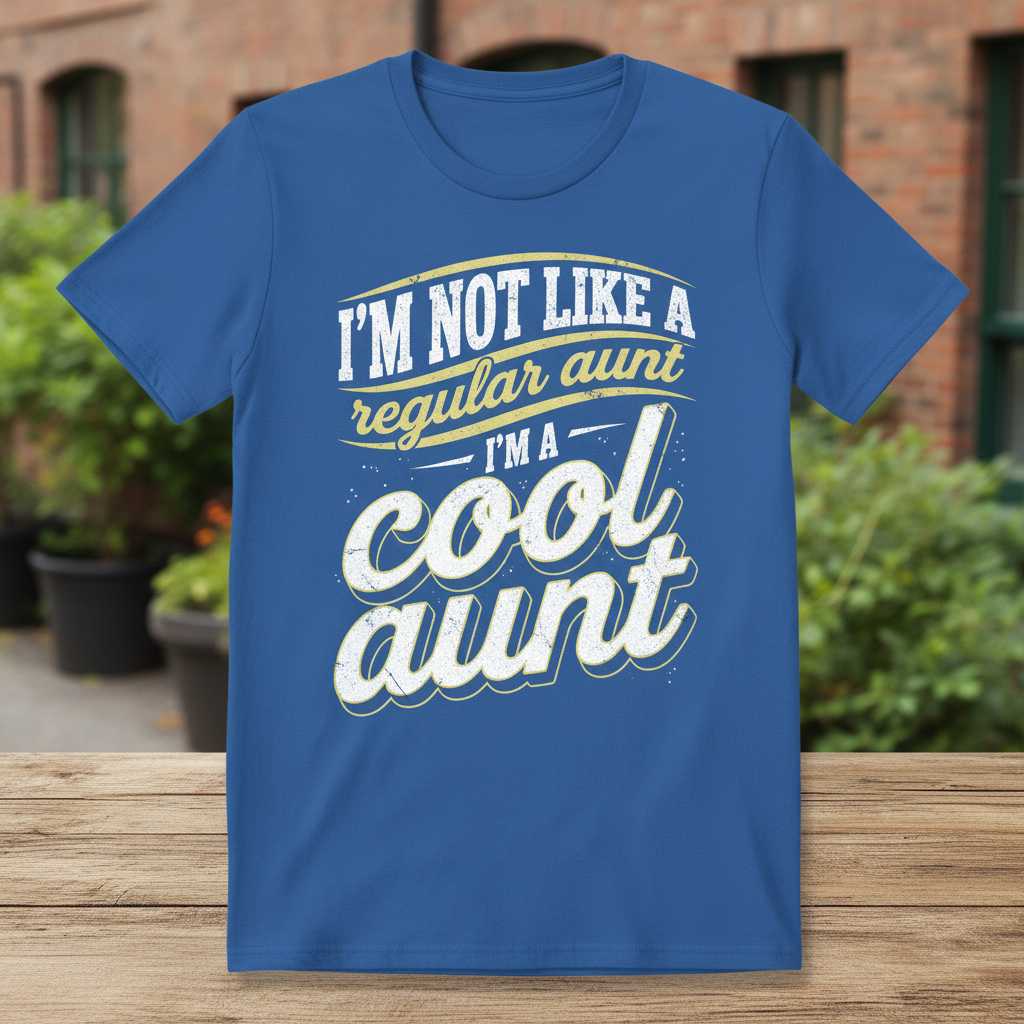 Im Not Like A Regular Aunt Im A Cool Aunt Distressed T-Shirt Funny Tee Idea