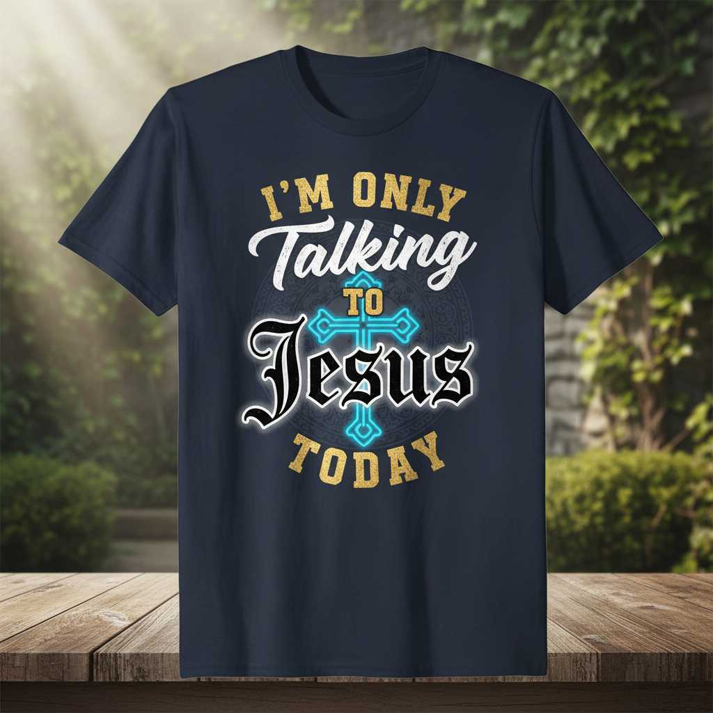 Im Only Talking To Jesus Today Vintage Christian T-Shirt, Graphic Tee Idea