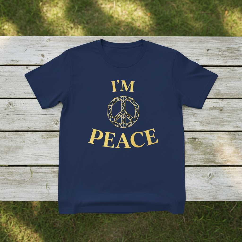 Im Peace Geometric Graphic T-Shirt, Funny Novelty Tee Couple Matching Outfit