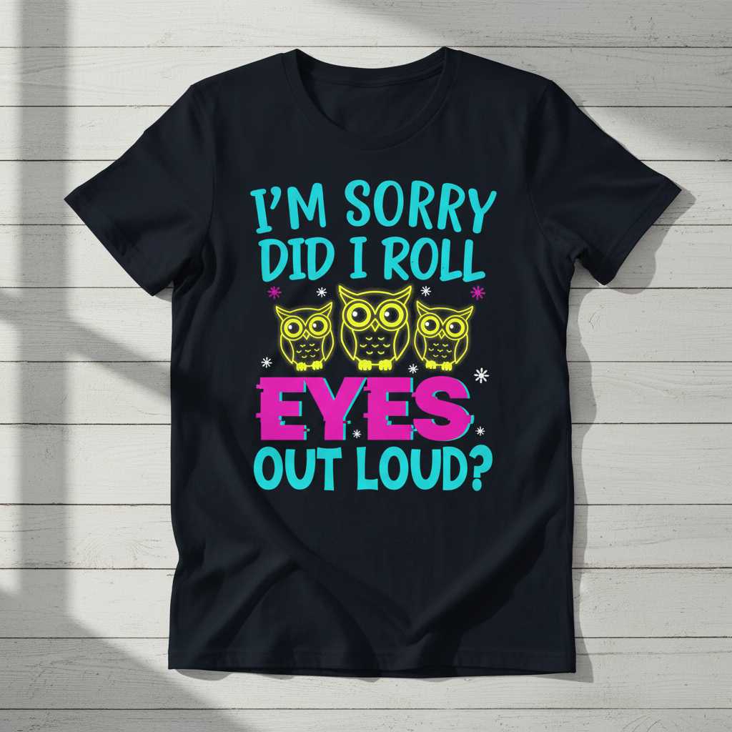 Im Sorry Did I Roll Eyes Out Loud- Cute Owl Graphic T-Shirt, Funny Tee Gift Idea