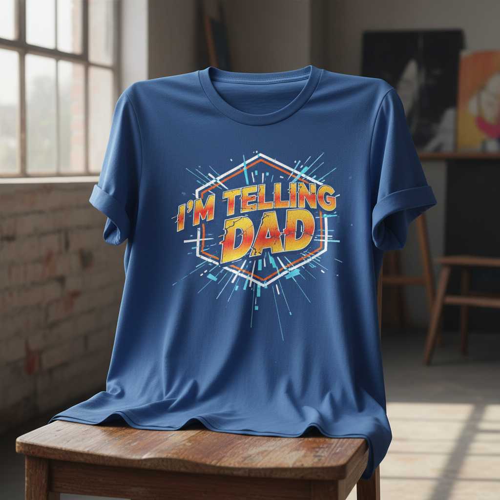 Im Telling Dad Christian Jesus Religious Graphic T-Shirt, Novelty Tee