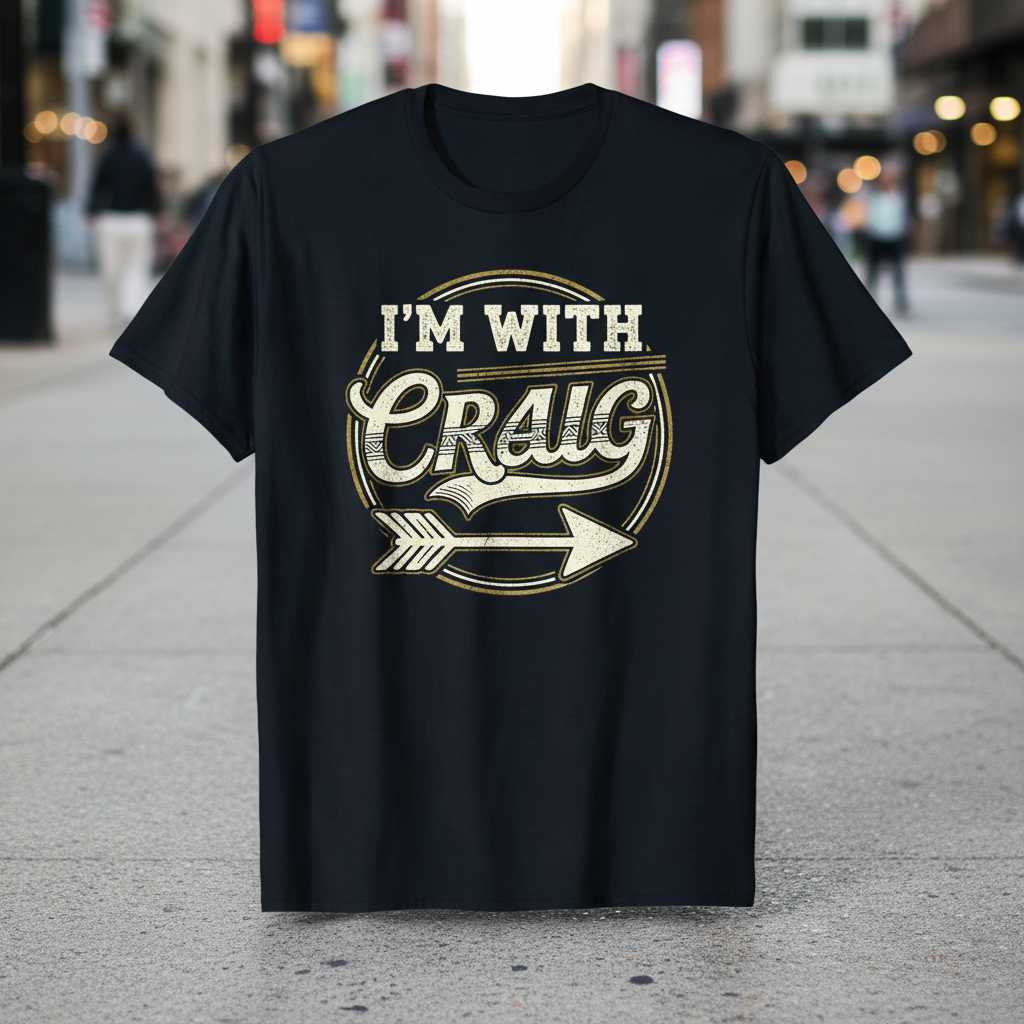 Im With Craig Vintage Distressed T-Shirt, Funny Graphic Novelty Tee Gear