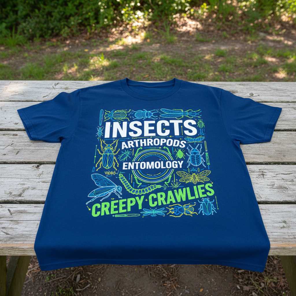 Insects Arthropods Entomology Creepy Crawlies Graphic T-Shirt Novelty Tee Idea