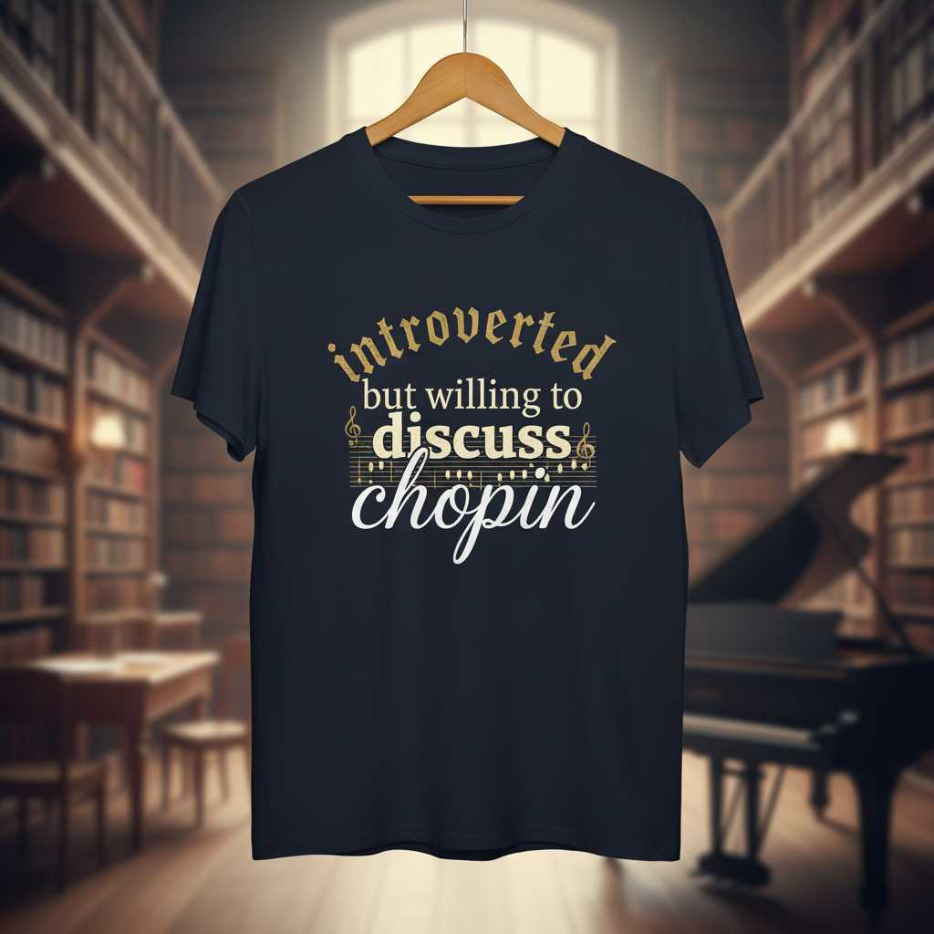 Introverted But Willing To Discuss Chopin Graphic T-Shirt, Music Tee Gift Idea
