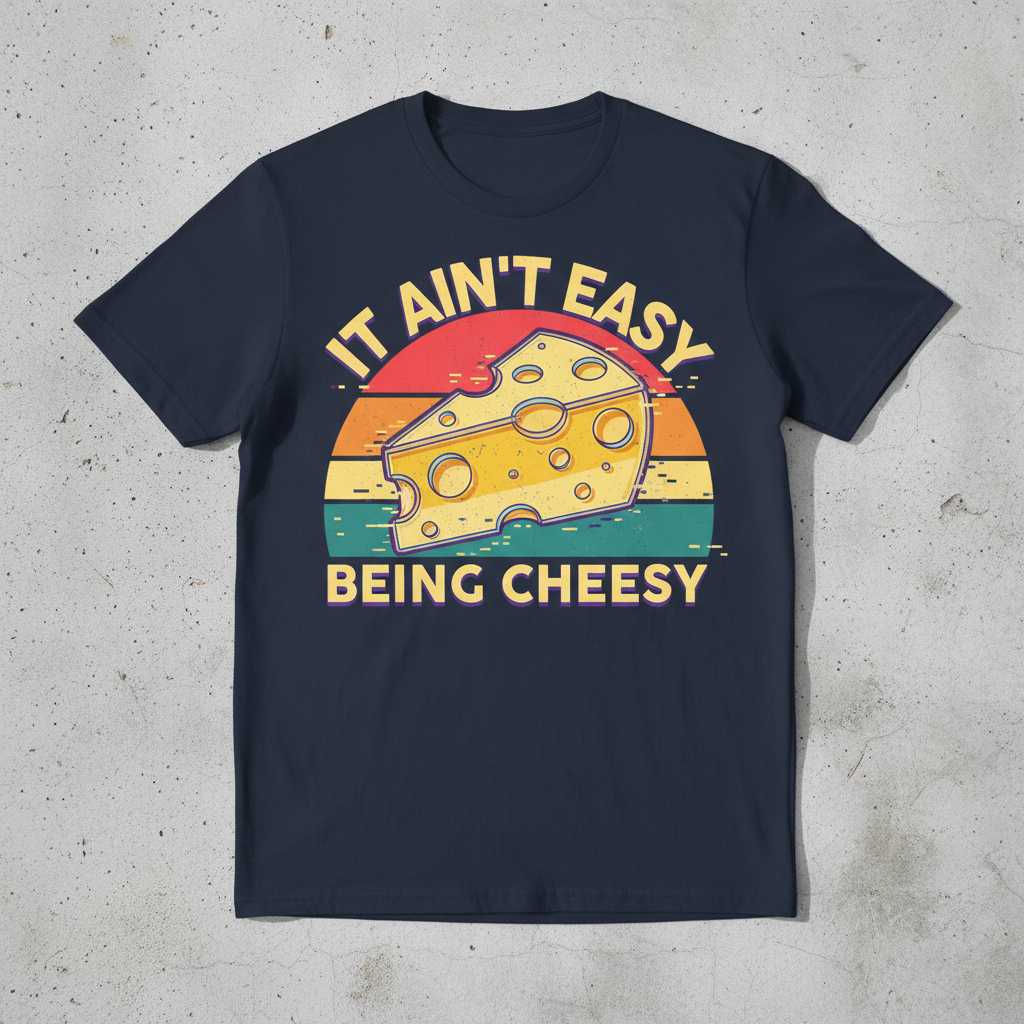 It Aint Easy Being Cheesy Retro Graphic T-Shirt, Funny Novelty Tee Top