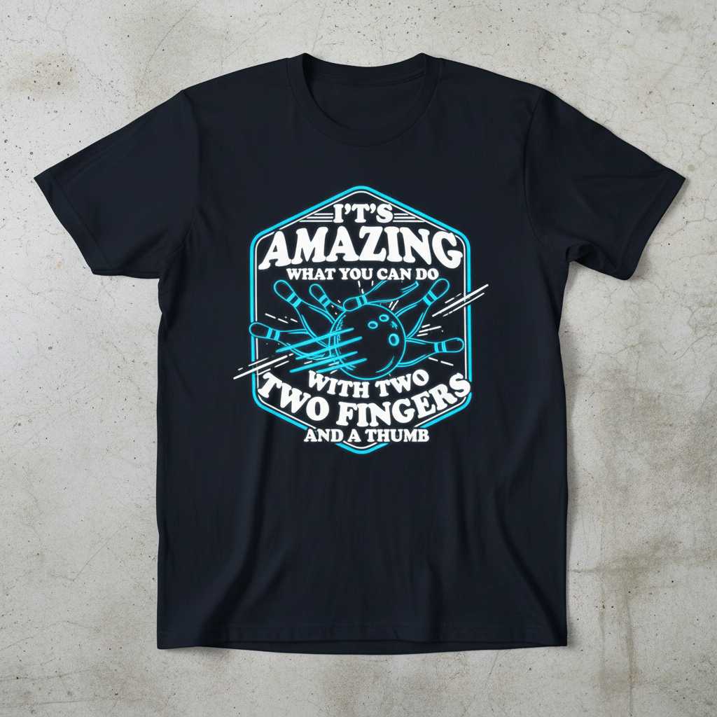 Its Amazing What You Can Do With Two Fingers And A Thumb T-Shirt, Funny Bowling Tee Idea
