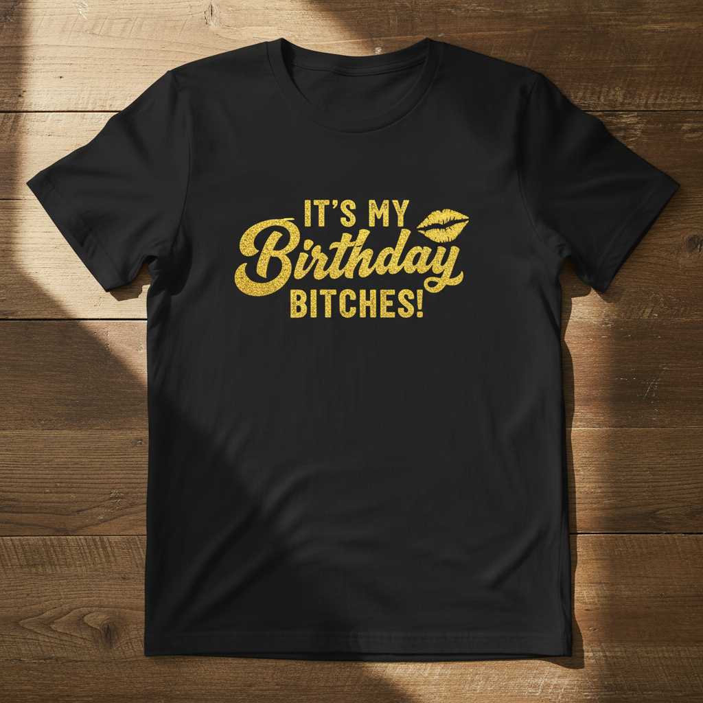 Its My Birthday Bitches! Graphic T-Shirt, Funny Birthday Tee Outfit Idea