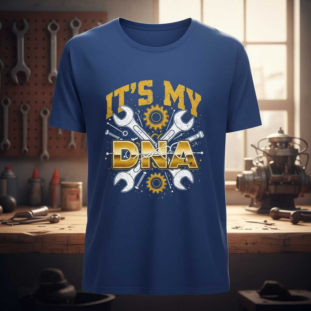 Its My DNA Distressed Vintage T-Shirt, Funny Mechanic Tee Graphic Gear