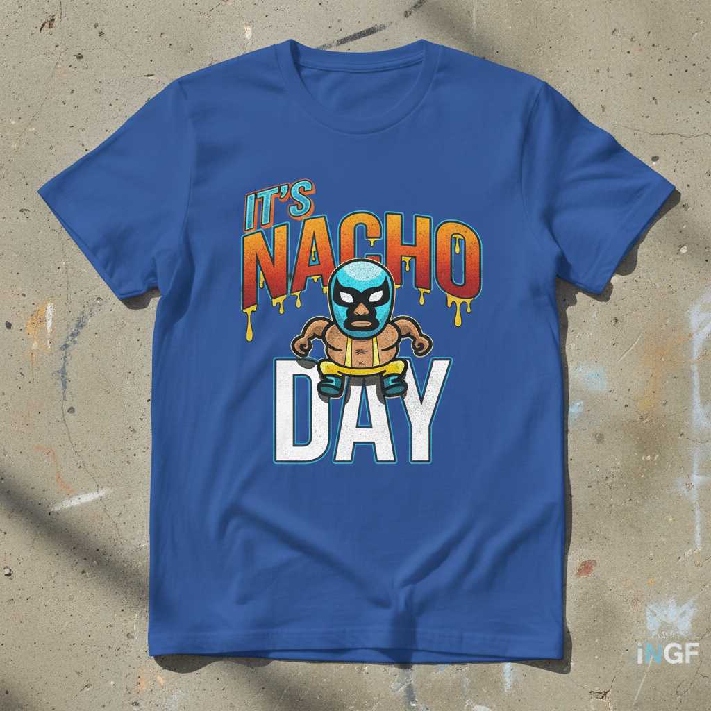 Its Nacho Day Retro Lucha Libre T-Shirt, Funny Wrestling Graphic Tee Merch