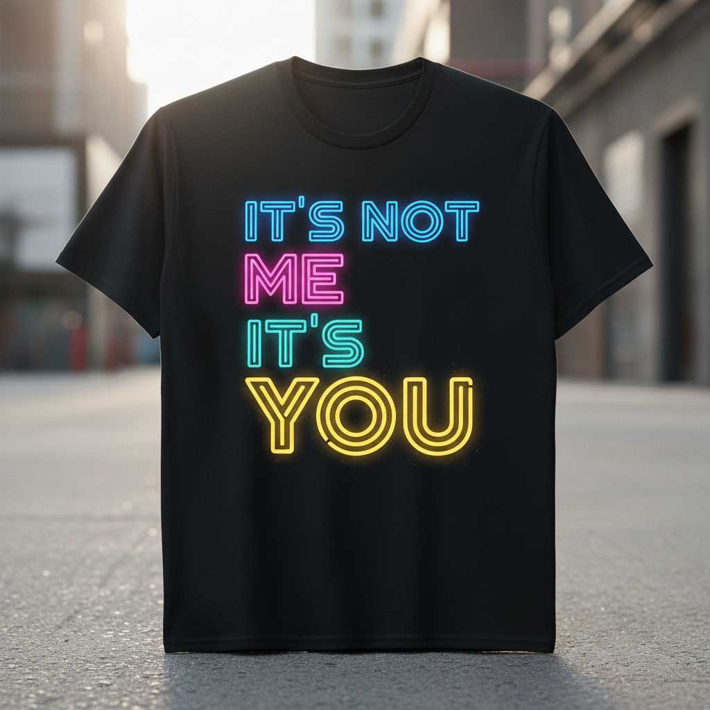 Its Not Me Its You Retro Neon T-Shirt, Funny Graphic Tee Present Idea