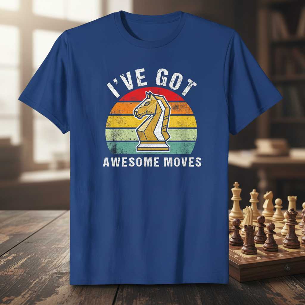 Ive Got Awesome Moves Retro Vintage Chess T-Shirt, Funny Novelty Tee Idea