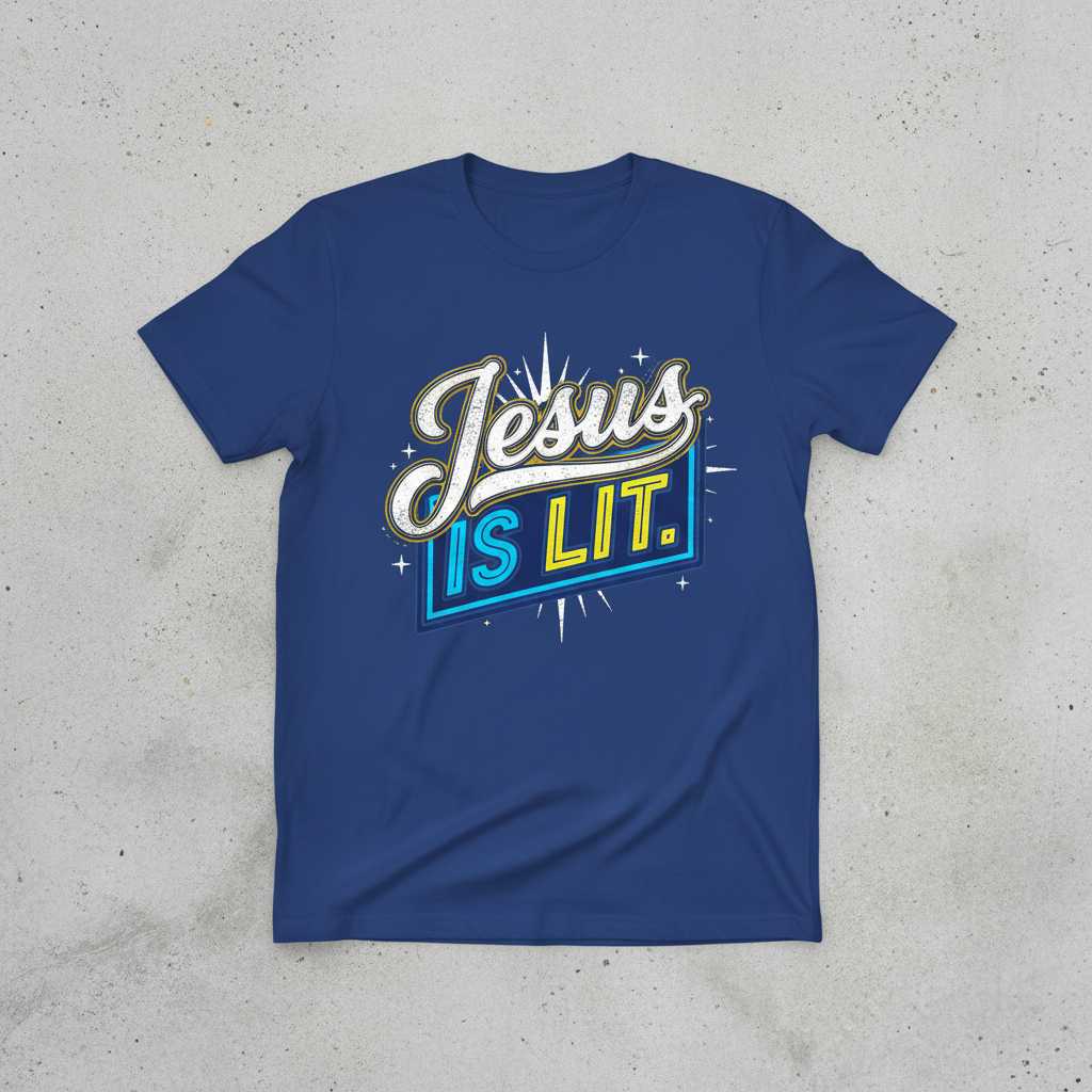 Jesus Is Lit Vintage Distressed T-Shirt, Funny Graphic Christian Tee Gear