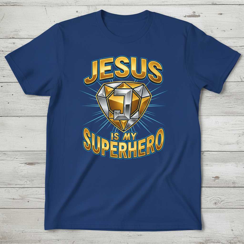 Jesus Is My Superhero Graphic T-Shirt Christian Tee Unisex Novelty Gear