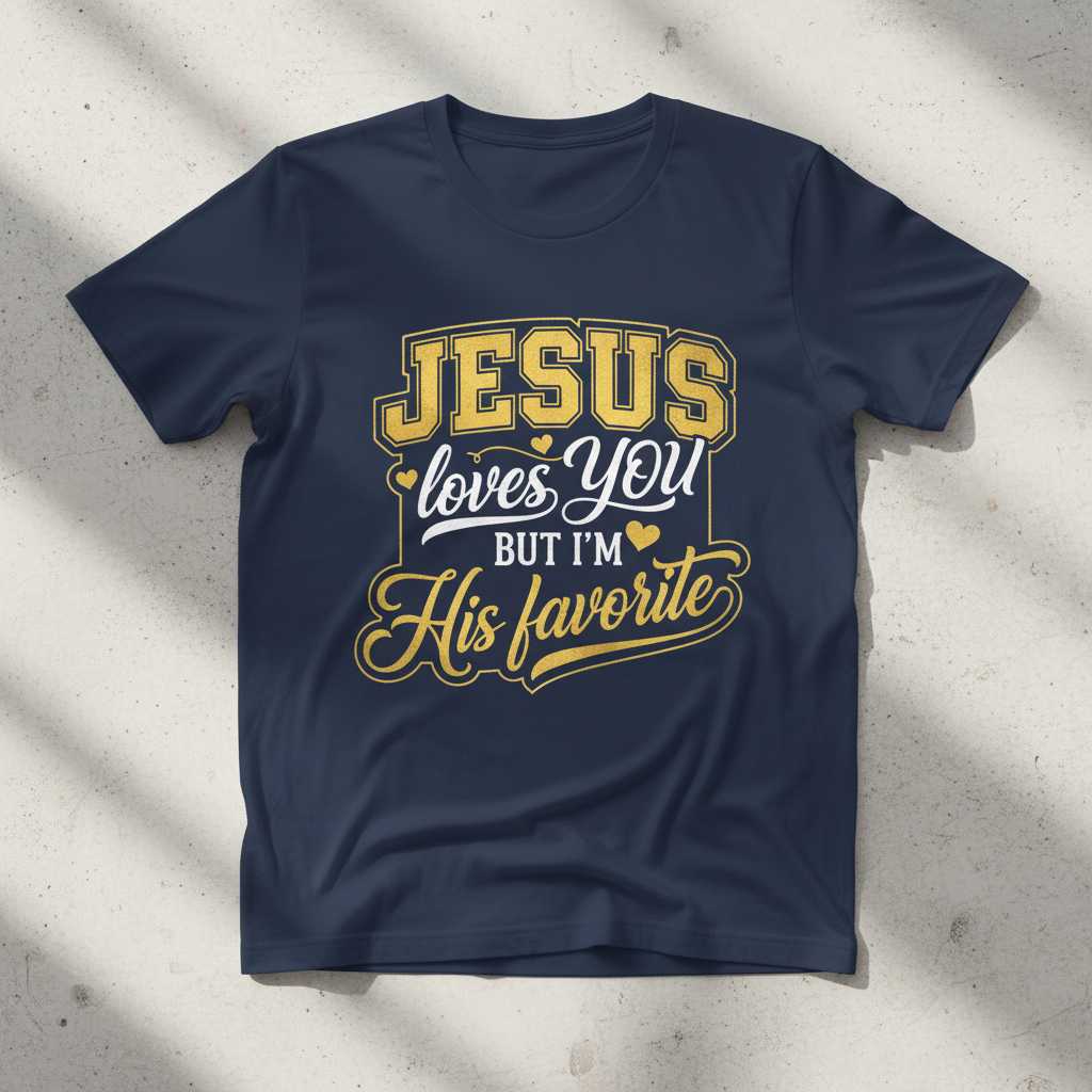 Jesus Loves You But Im His Favorite Funny Christian T-Shirt Graphic Tee