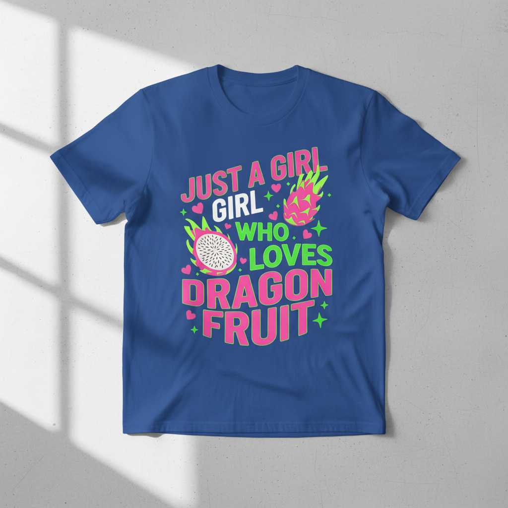 Just A Girl Who Loves Dragon Fruit T-Shirt, Cute Graphic Tee Present Idea