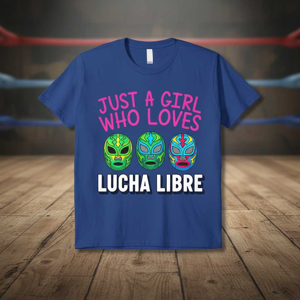 Just A Girl Who Loves Lucha Libre Cute Mexican Wrestling T-Shirt, Luchador Tee Gear