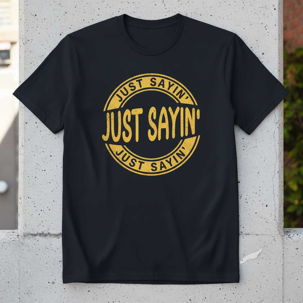 Just Sayin Vintage Distressed T-Shirt, Funny Unisex Graphic Novelty Tee