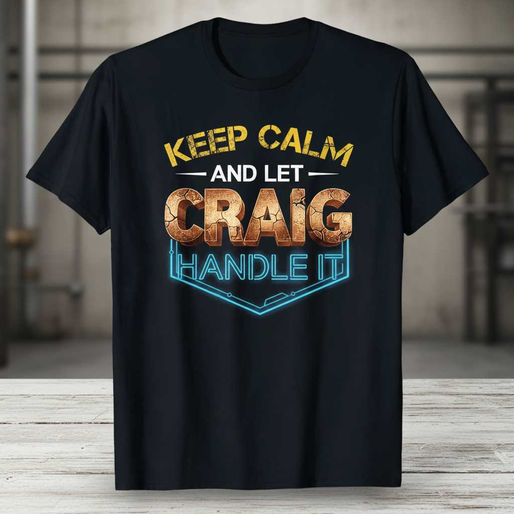 Keep Calm And Let Craig Handle It Distressed Graphic T-Shirt, Funny Tee Idea