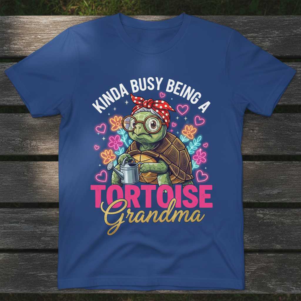 Kinda Busy Being A Tortoise Grandma T-Shirt, Cute Mothers Day Floral Tee Idea