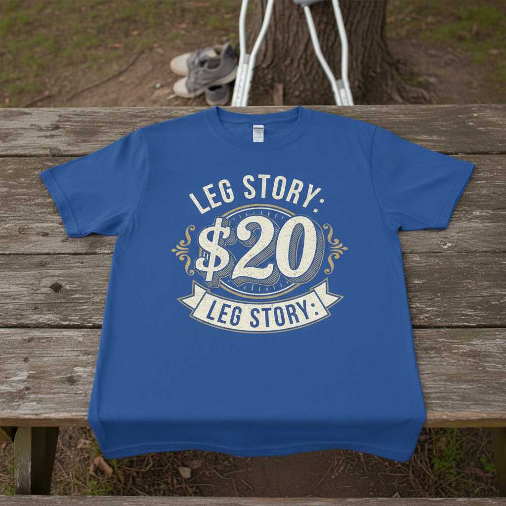 Leg Story $20 Leg Story Vintage Graphic T-Shirt, Funny Novelty Tee Present