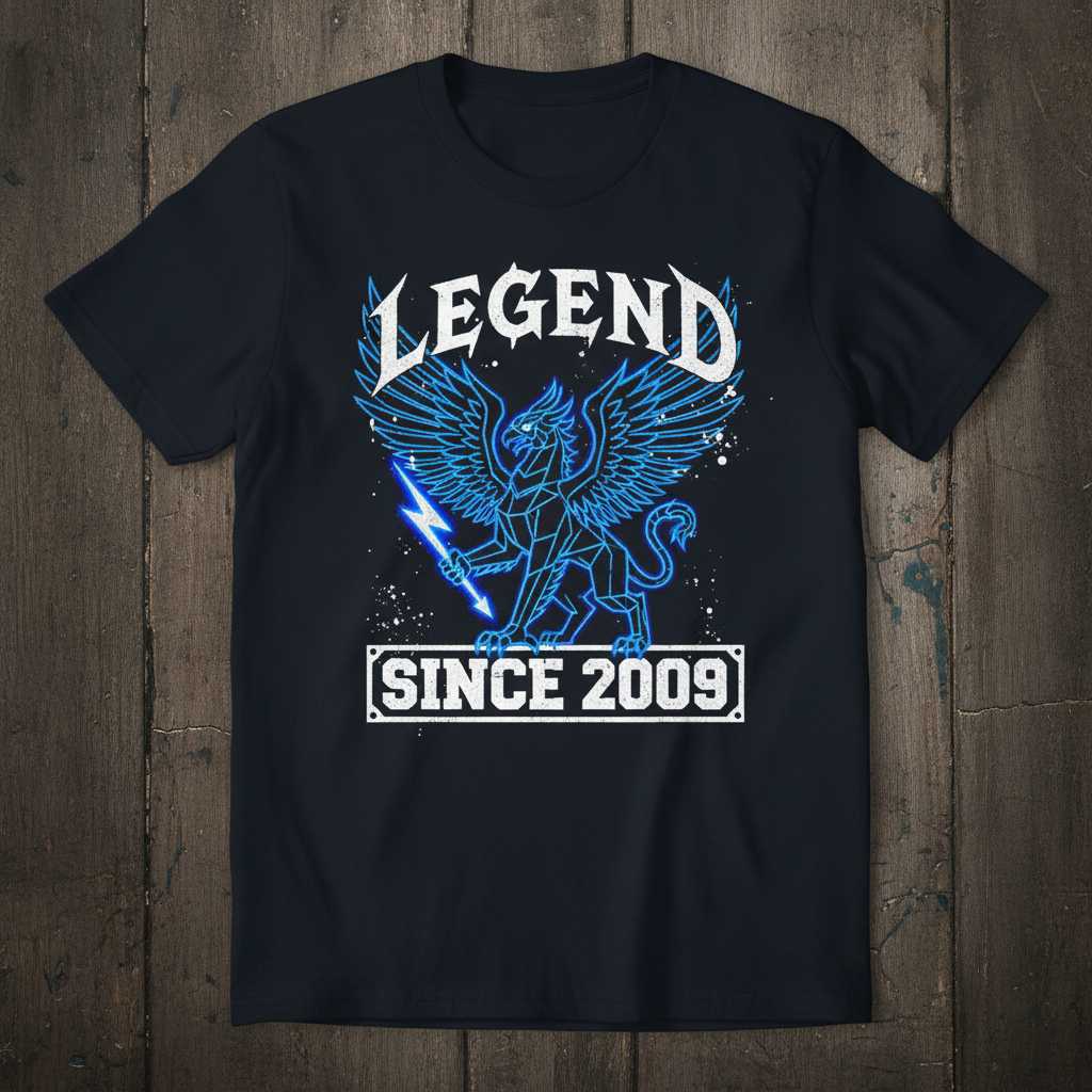 Legend Since 2009 Griffin Vintage Distressed T-Shirt Novelty Birthday Tee Idea