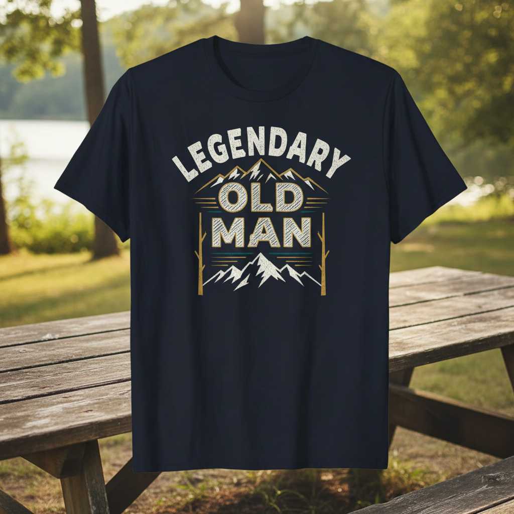Legendary Old Man Vintage Distressed T-Shirt, Novelty Graphic Tee Idea