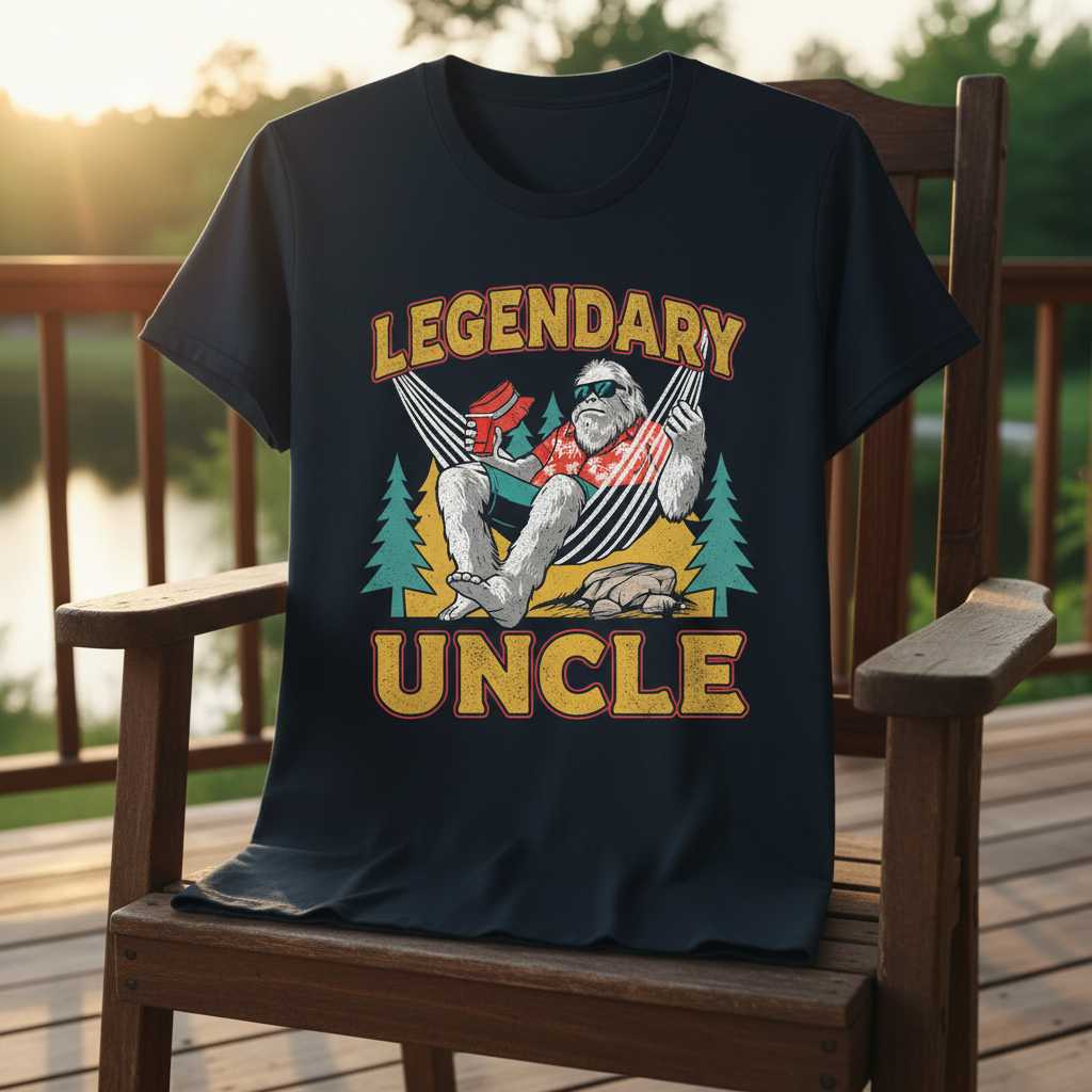 Legendary Uncle Retro Vintage Bigfoot T-Shirt, Distressed Funny Graphic Tee Idea