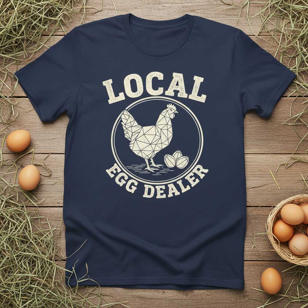 Local Egg Dealer Vintage T-Shirt, Funny Chicken Lover Graphic Tee Gift Idea