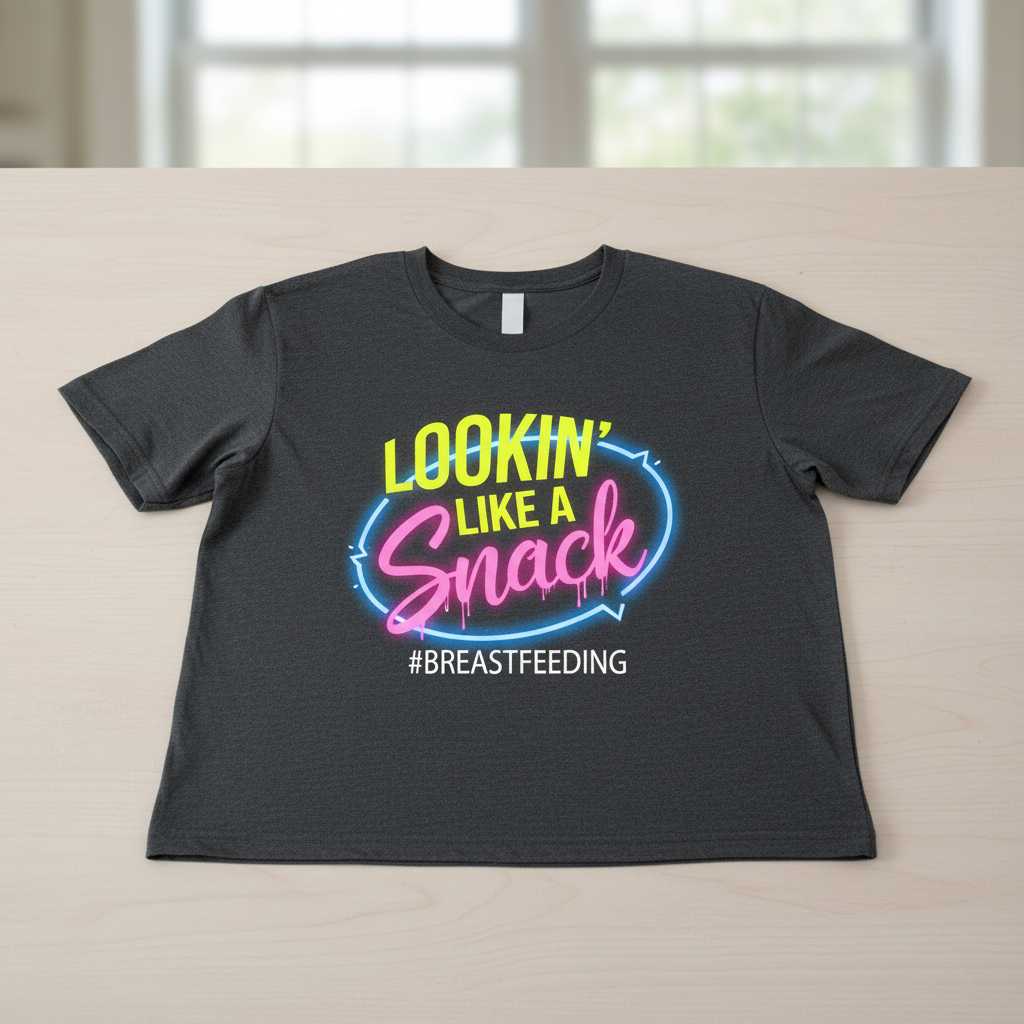 Lookin Like A Snack #Breastfeeding Retro T-Shirt, Funny Graphic Tee Idea