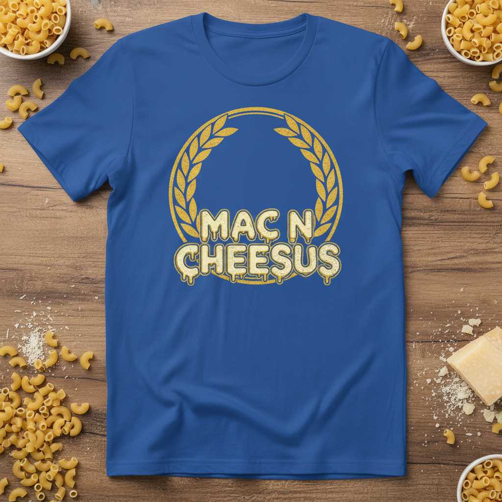 Mac N Cheesus Distressed Vintage T-Shirt, Funny Christian Foodie Tee Idea