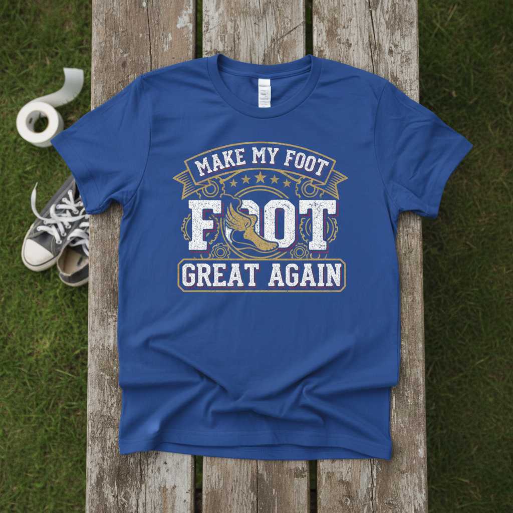 Make My Foot Foot Great Again Distressed Vintage T-Shirt Funny Broken Leg Tee