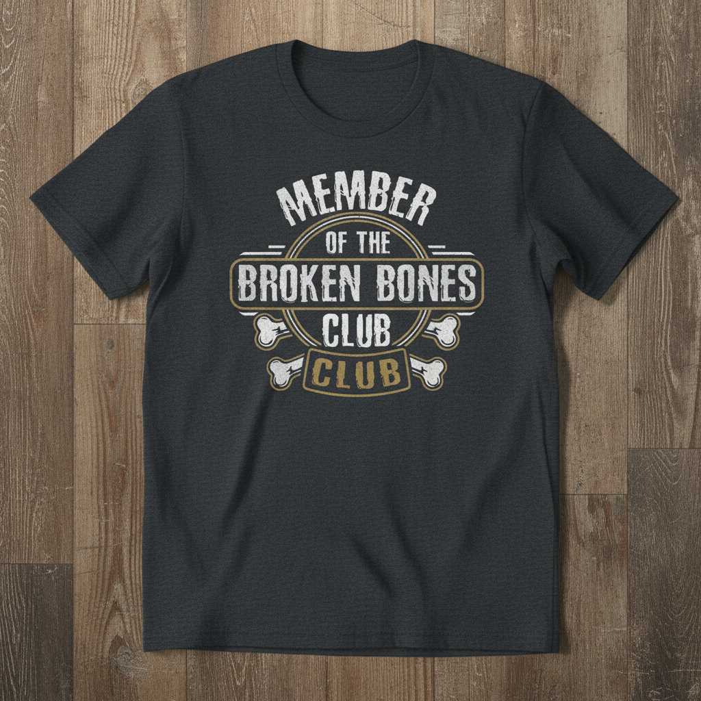 Member Of The Broken Bones Club Vintage Distressed T-Shirt Funny Graphic Tee