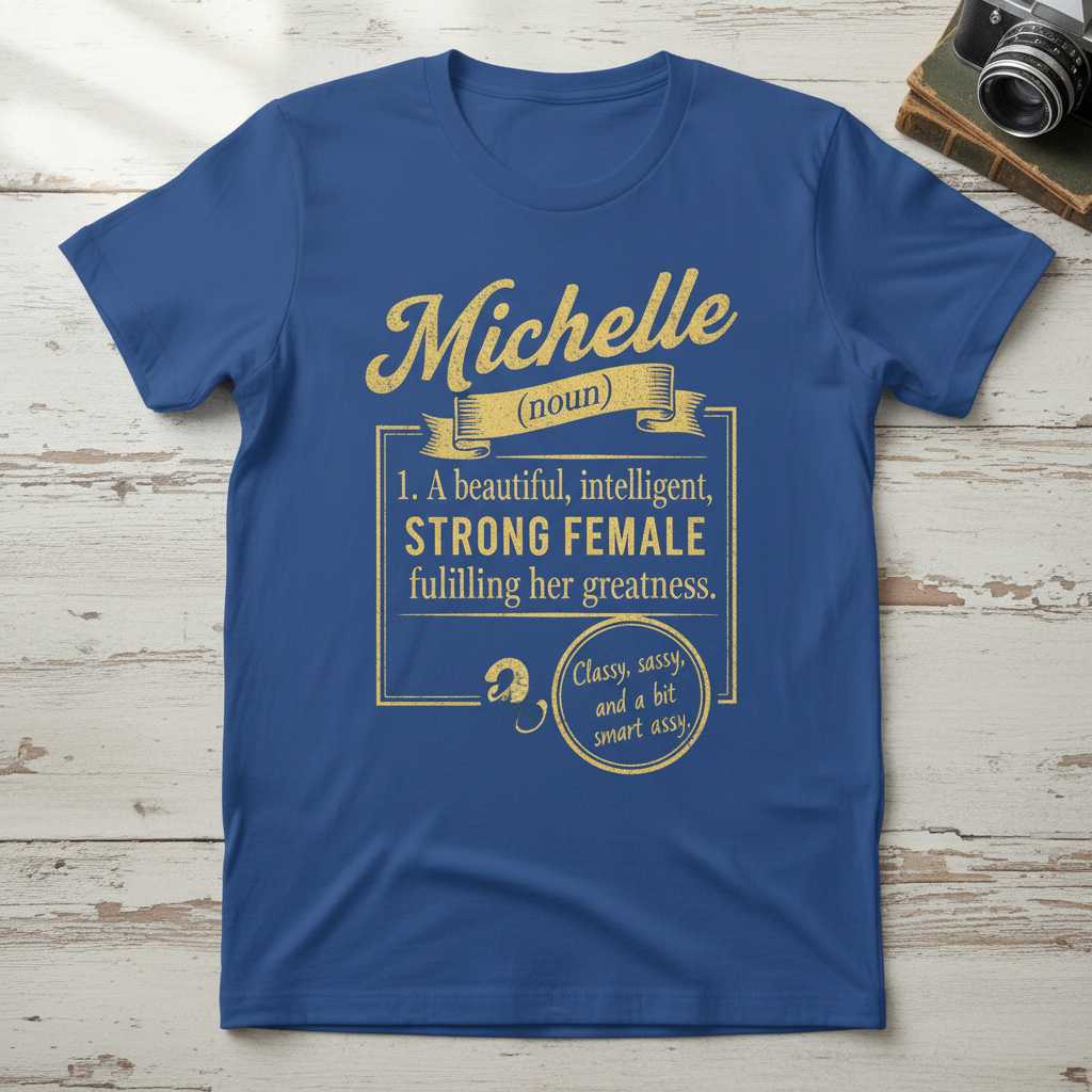 Michelle Noun A Beautiful Intelligent Strong Female Fulfilling Her Greatness Vintage T-Shirt Graphic Tee Present