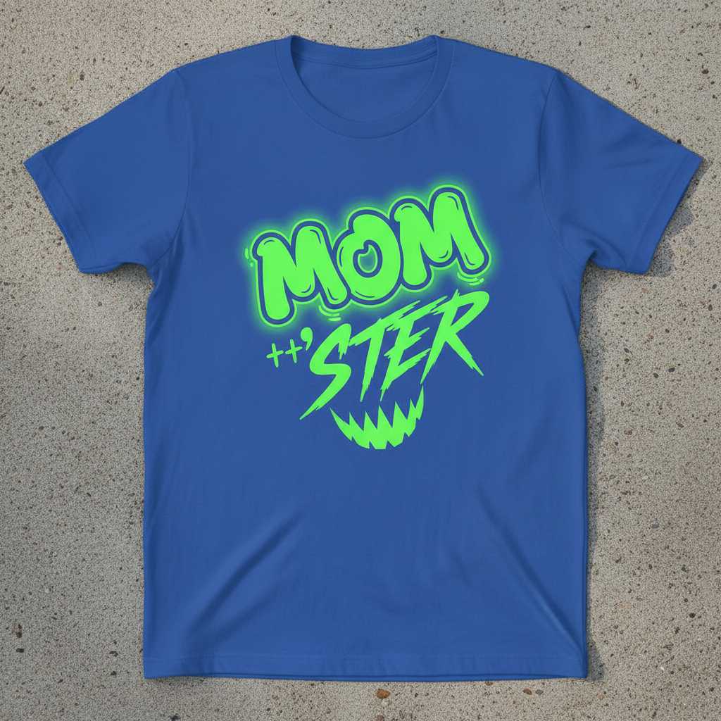 Momster Graphic Halloween T-Shirt, Funny Crazy Mom Novelty Tee Present Idea