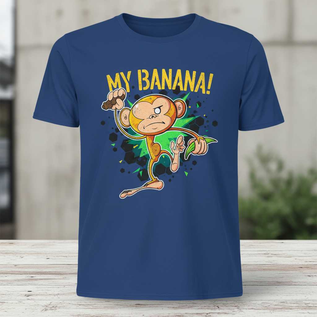 My Banana! Monkey Distressed Retro T-Shirt, Funny Graphic Tee Top Idea