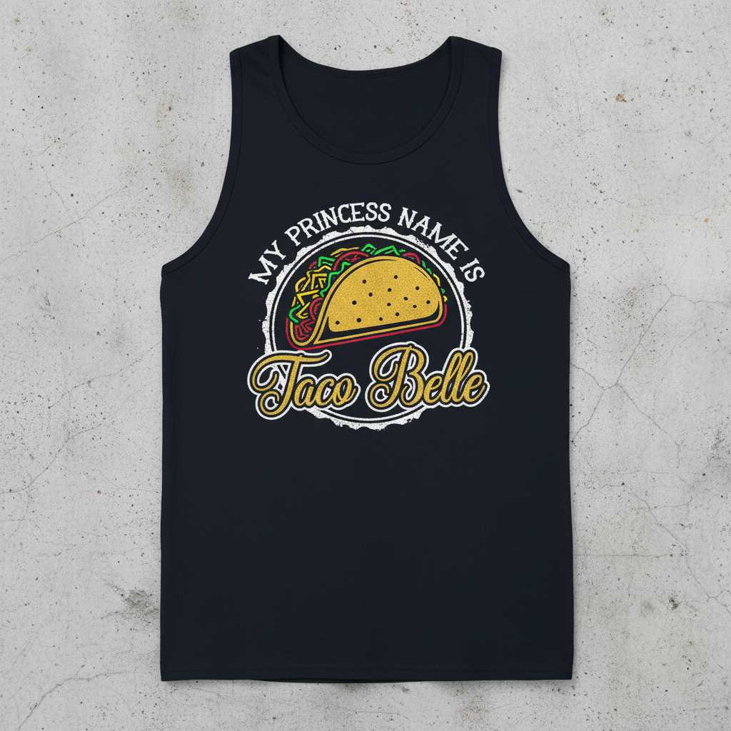 My Princess Name Is Taco Belle Vintage T-Shirt, Funny Graphic Tee Idea
