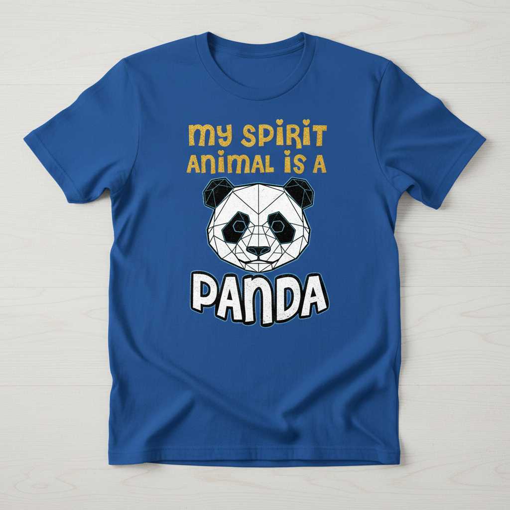 My Spirit Animal Is A Panda T-Shirt, Cute Graphic Panda Lover Tee Idea