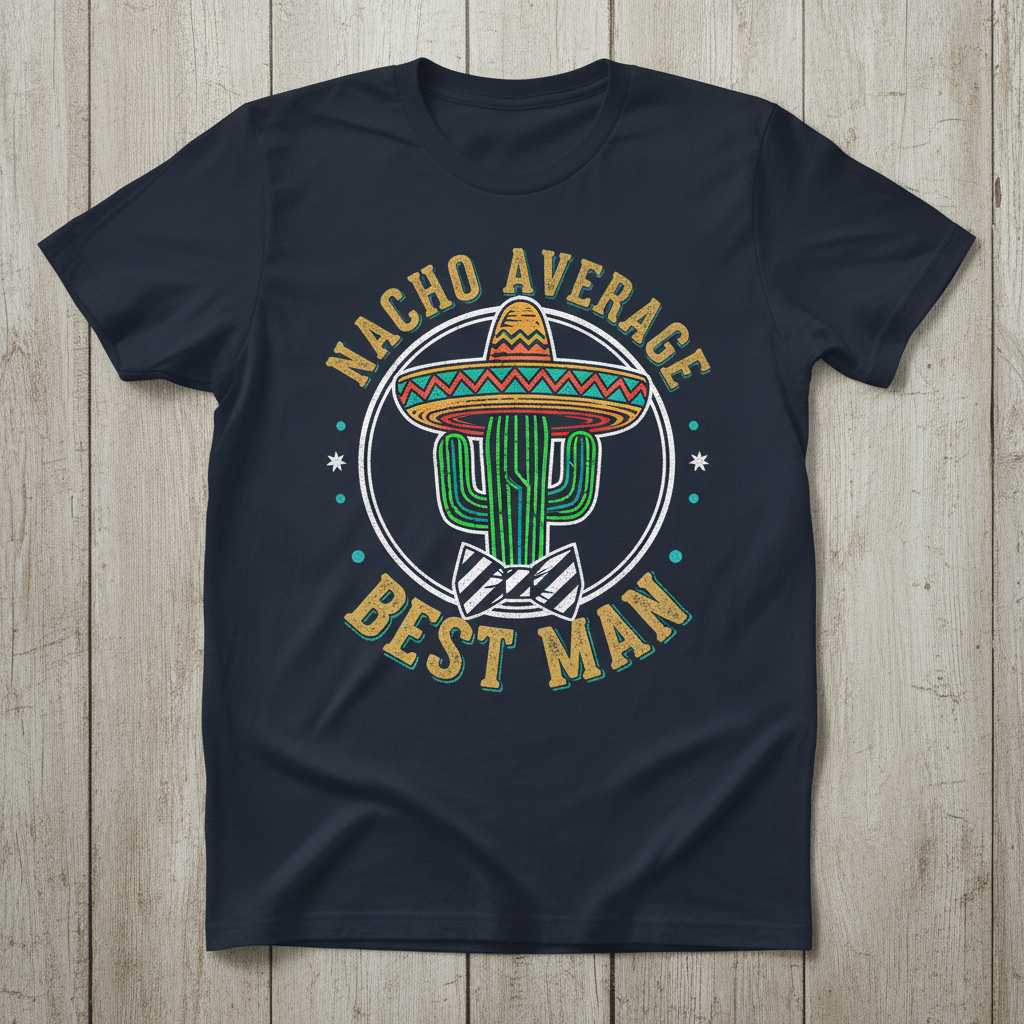 Nacho Average Best Man Vintage Distressed T-Shirt, Funny Wedding Tee Idea