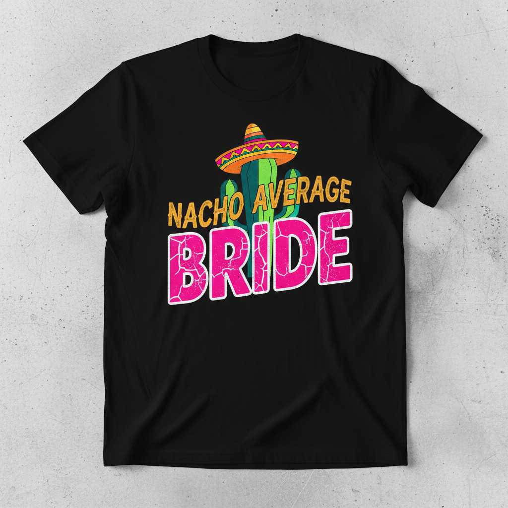 Nacho Average Bride Distressed T-Shirt, Funny Novelty Graphic Tee Outfit