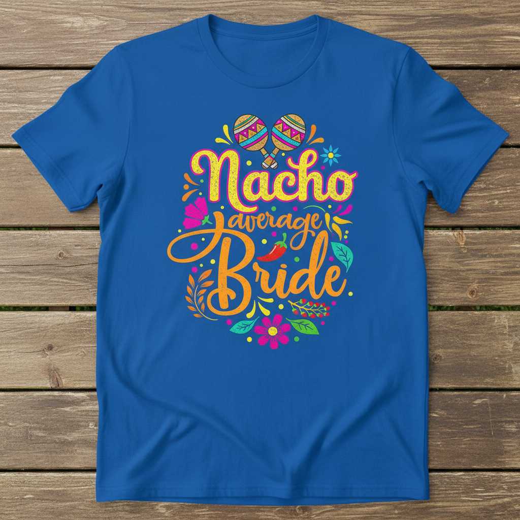 Nacho Average Bride Graphic T-Shirt, Funny Mexican Fiesta Wedding Tee Idea