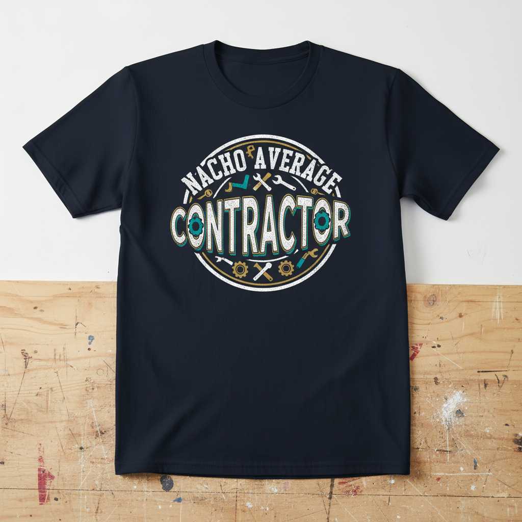 Nacho Average Contractor Vintage Distressed T-Shirt, Funny Graphic Tee Merch