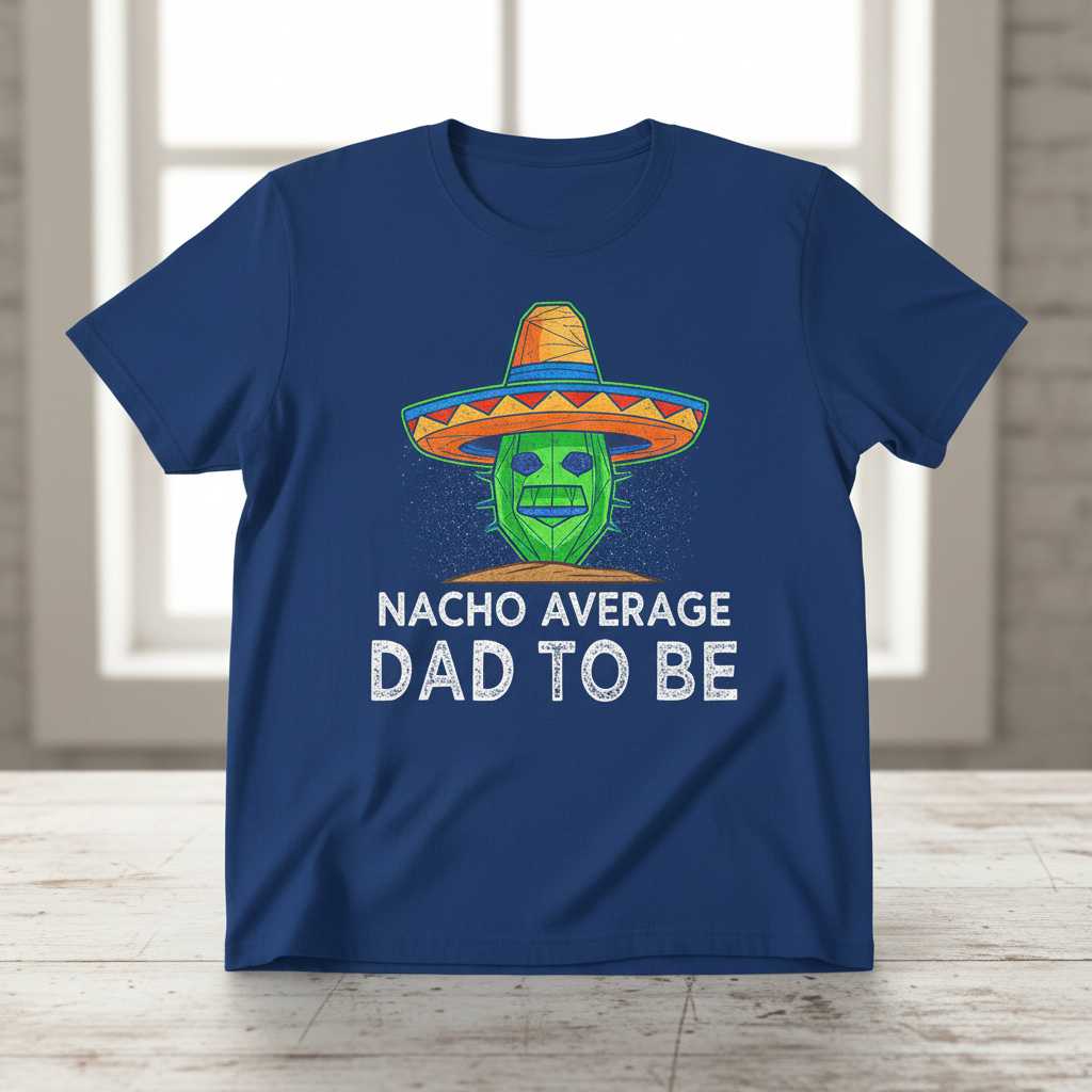 Nacho Average Dad To Be Graphic T-Shirt, Funny Mexican Cactus Tee Idea
