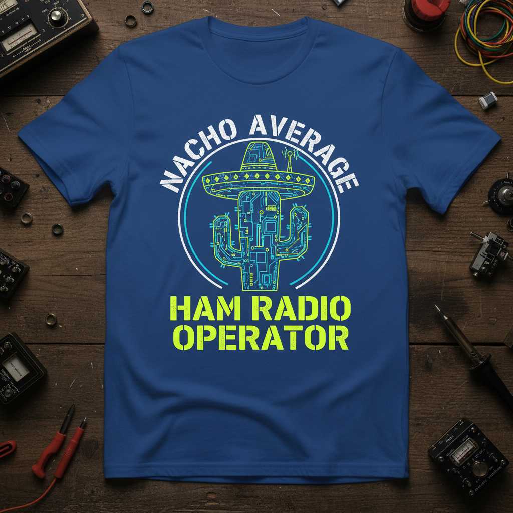 Nacho Average Ham Radio Operator Distressed Graphic T-Shirt, Funny Tee Gear
