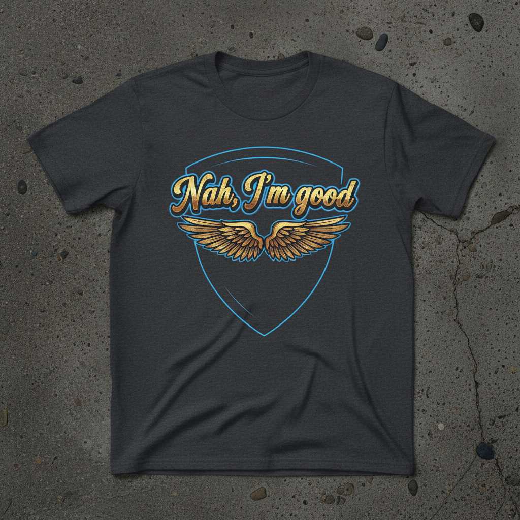 Nah, Im Good Retro Wings Graphic T-Shirt, Funny Sarcastic Tee Present Idea
