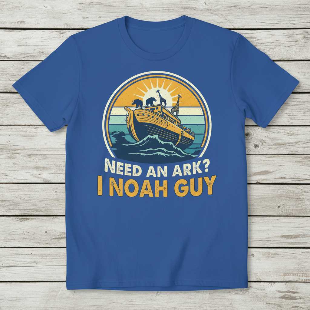 Need An Ark- I Noah Guy Retro Novelty T-Shirt, Funny Christian Tee Idea
