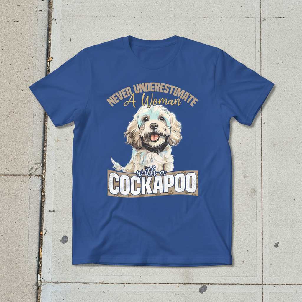 Never Underestimate A Woman With A Cockapoo Graphic T-Shirt Cute Tee Idea